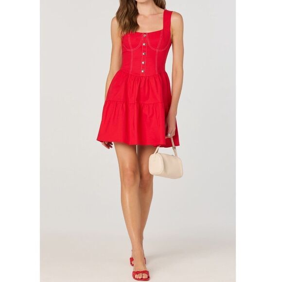 ASTR The Label Tiered Stitch Detail Mini Dress New! - Picture 1 of 13
